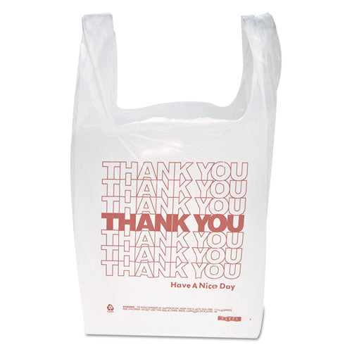 Inteplast Group wholesale. INTEPLAST "thank You" Handled T-shirt Bag, 0.167 Bbl, 12.5 Microns, 11.5" X 21", White, 900-carton. HSD Wholesale: Janitorial Supplies, Breakroom Supplies, Office Supplies.