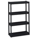 Iceberg wholesale. Rough N Ready Four-shelf Open Storage System, Resin, 32w X 13d X 54h, Black. HSD Wholesale: Janitorial Supplies, Breakroom Supplies, Office Supplies.