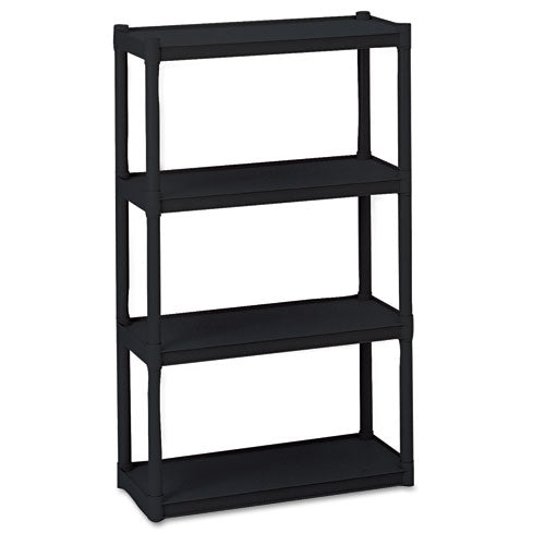 Iceberg wholesale. Rough N Ready Four-shelf Open Storage System, Resin, 32w X 13d X 54h, Black. HSD Wholesale: Janitorial Supplies, Breakroom Supplies, Office Supplies.