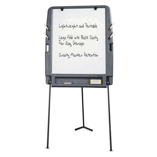 Iceberg wholesale. Portable Flipchart Easel With Dry Erase Surface, Resin, 35 X 30 X 73, Charcoal. HSD Wholesale: Janitorial Supplies, Breakroom Supplies, Office Supplies.