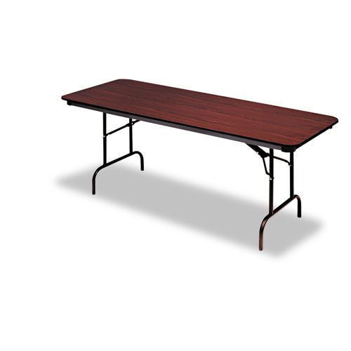 Iceberg wholesale. Premium Wood Laminate Folding Table, Rectangular, 96w X 30d X 29h, Mahogany. HSD Wholesale: Janitorial Supplies, Breakroom Supplies, Office Supplies.