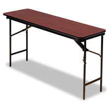 Load image into Gallery viewer, Iceberg wholesale. Premium Wood Laminate Folding Table, Rectangular, 72w X 18d X 29h, Mahogany. HSD Wholesale: Janitorial Supplies, Breakroom Supplies, Office Supplies.