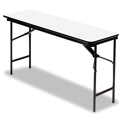 Iceberg wholesale. Premium Wood Laminate Folding Table, Rectangular, 72w X 18d X 29h, Gray-charcoal. HSD Wholesale: Janitorial Supplies, Breakroom Supplies, Office Supplies.