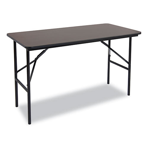 Iceberg wholesale. Economy Wood Laminate Folding Table, Rectangular, 48w X 24d X 29h, Walnut. HSD Wholesale: Janitorial Supplies, Breakroom Supplies, Office Supplies.