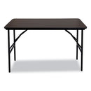 Iceberg wholesale. Economy Wood Laminate Folding Table, Rectangular, 48w X 24d X 29h, Walnut. HSD Wholesale: Janitorial Supplies, Breakroom Supplies, Office Supplies.