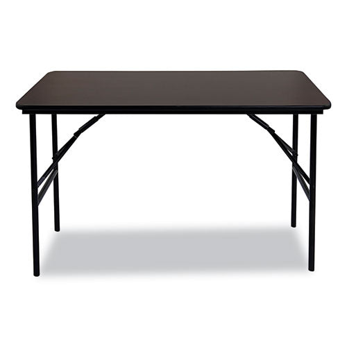 Iceberg wholesale. Economy Wood Laminate Folding Table, Rectangular, 48w X 24d X 29h, Walnut. HSD Wholesale: Janitorial Supplies, Breakroom Supplies, Office Supplies.
