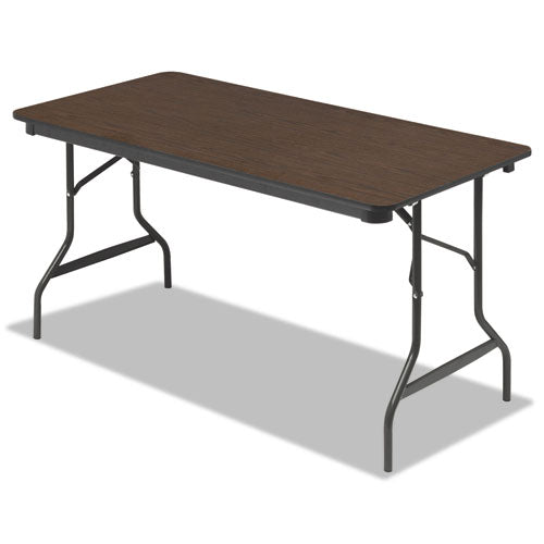Iceberg wholesale. Economy Wood Laminate Folding Table, Rectangular, 60w X 30d X 29h, Walnut. HSD Wholesale: Janitorial Supplies, Breakroom Supplies, Office Supplies.