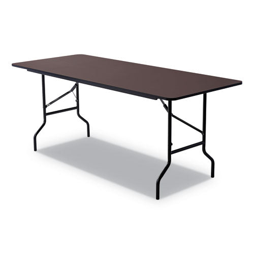Iceberg wholesale. Economy Wood Laminate Folding Table, Rectangular, 72w X 30d X 29h, Walnut. HSD Wholesale: Janitorial Supplies, Breakroom Supplies, Office Supplies.