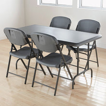 Load image into Gallery viewer, Iceberg wholesale. Rough &#39;n Ready Folding Chair, Charcoal Seat-charcoal Back, Silver Base. HSD Wholesale: Janitorial Supplies, Breakroom Supplies, Office Supplies.