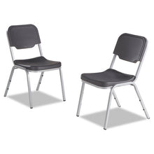 Load image into Gallery viewer, Iceberg wholesale. Rough &#39;n Ready Original Stack Chair, Black Seat-black Back, Silver Base, 4-carton. HSD Wholesale: Janitorial Supplies, Breakroom Supplies, Office Supplies.