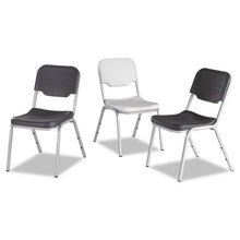 Load image into Gallery viewer, Iceberg wholesale. Rough &#39;n Ready Original Stack Chair, Black Seat-black Back, Silver Base, 4-carton. HSD Wholesale: Janitorial Supplies, Breakroom Supplies, Office Supplies.