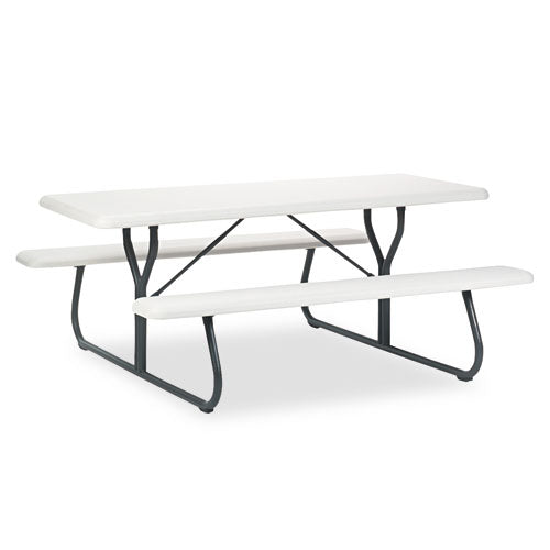 Iceberg wholesale. Indestructables Too 1200 Series Resin Picnic Table, 72w X 30d, Platinum-gray. HSD Wholesale: Janitorial Supplies, Breakroom Supplies, Office Supplies.