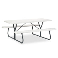 Iceberg wholesale. Indestructables Too 1200 Series Resin Picnic Table, 72w X 30d, Platinum-gray. HSD Wholesale: Janitorial Supplies, Breakroom Supplies, Office Supplies.