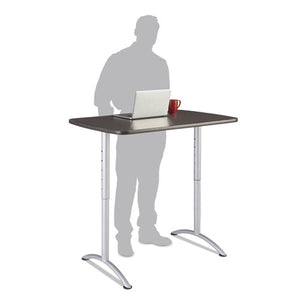 Iceberg wholesale. Arc Sit-to-stand Tables, Rectangular Top, 30w X 48d X 36-48h, Gray Walnut-silver. HSD Wholesale: Janitorial Supplies, Breakroom Supplies, Office Supplies.