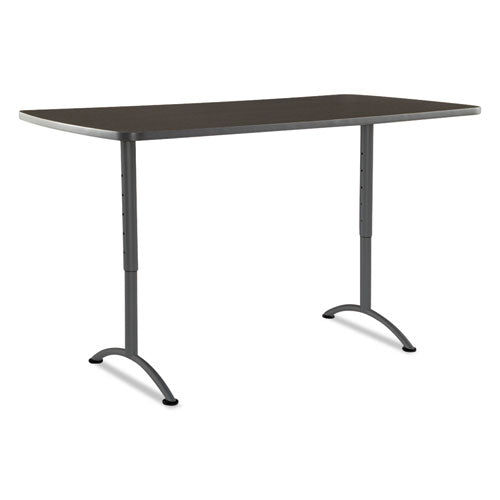 Iceberg wholesale. Arc Sit-to-stand Tables, Rectangular Top, 36w X 72d X 30-42h, Walnut-gray. HSD Wholesale: Janitorial Supplies, Breakroom Supplies, Office Supplies.