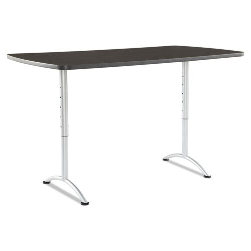 Iceberg wholesale. Arc Sit-to-stand Tables, Rectangular Top, 36w X 72d X 30-42h, Gray Walnut-silver. HSD Wholesale: Janitorial Supplies, Breakroom Supplies, Office Supplies.