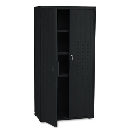Iceberg wholesale. Officeworks Resin Storage Cabinet, 33w X 18d X 66h, Black. HSD Wholesale: Janitorial Supplies, Breakroom Supplies, Office Supplies.