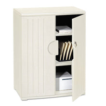 Load image into Gallery viewer, Iceberg wholesale. Officeworks Resin Storage Cabinet, 36w X 22d X 46h, Platinum. HSD Wholesale: Janitorial Supplies, Breakroom Supplies, Office Supplies.