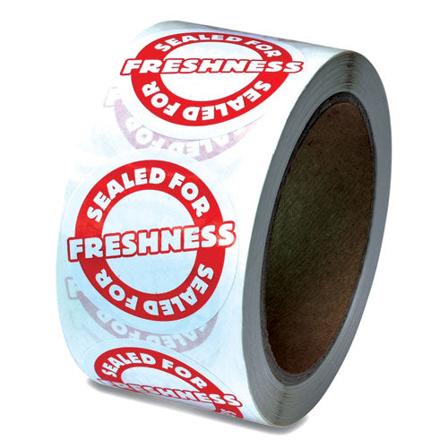 Iconex™ wholesale. Tamper Seal Label, 2" Dia, Red-white, 500-roll, 4 Rolls-carton. HSD Wholesale: Janitorial Supplies, Breakroom Supplies, Office Supplies.