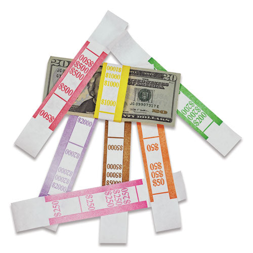 Iconex™ wholesale. Color-coded Kraft Currency Straps, Dollar Bill, $50, Self-adhesive, 1000-pack. HSD Wholesale: Janitorial Supplies, Breakroom Supplies, Office Supplies.