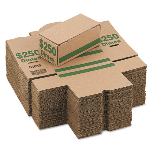 Iconex™ wholesale. Corrugated Cardboard Coin Storage W-denomination Printed On Side, Green. HSD Wholesale: Janitorial Supplies, Breakroom Supplies, Office Supplies.