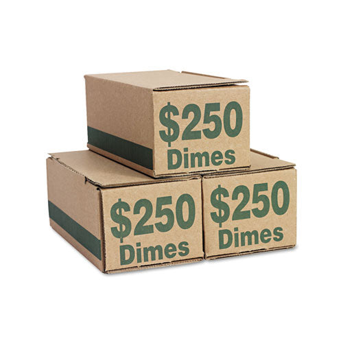 Iconex™ wholesale. Corrugated Cardboard Coin Storage W-denomination Printed On Side, Green. HSD Wholesale: Janitorial Supplies, Breakroom Supplies, Office Supplies.