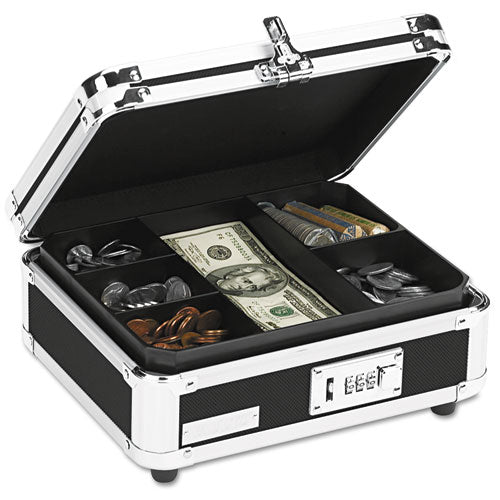 Vaultz® wholesale. Plastic And Steel Cash Box With Tumbler Lock, Black And Chrome. HSD Wholesale: Janitorial Supplies, Breakroom Supplies, Office Supplies.
