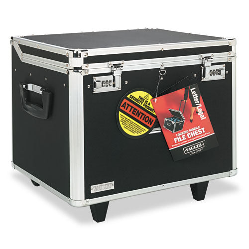 Vaultz® wholesale. Locking Mobile File Chest, Letter-legal Files, 17.5" X 15.5" X 14.5", Black-chrome. HSD Wholesale: Janitorial Supplies, Breakroom Supplies, Office Supplies.