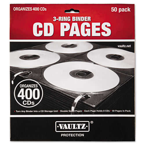 Vaultz® wholesale. Two-sided Cd Refill Pages For Three-ring Binder, 50-pack. HSD Wholesale: Janitorial Supplies, Breakroom Supplies, Office Supplies.