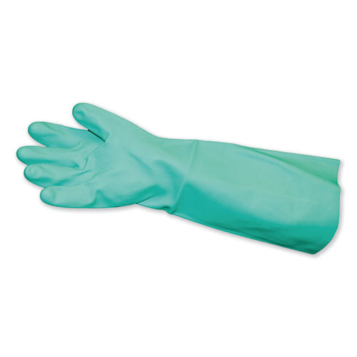 Impact® wholesale. Impact® Long-sleeve Unlined Nitrile Gloves, Powder-free, Green, Medium, 12 Pair-carton. HSD Wholesale: Janitorial Supplies, Breakroom Supplies, Office Supplies.
