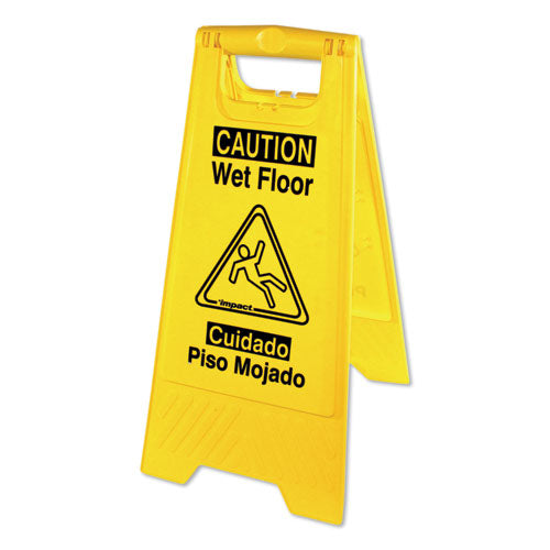 Impact® wholesale. Impact® Bilingual Yellow Wet Floor Sign, 12.05 X 1.55 X 24.3, Yellow. HSD Wholesale: Janitorial Supplies, Breakroom Supplies, Office Supplies.