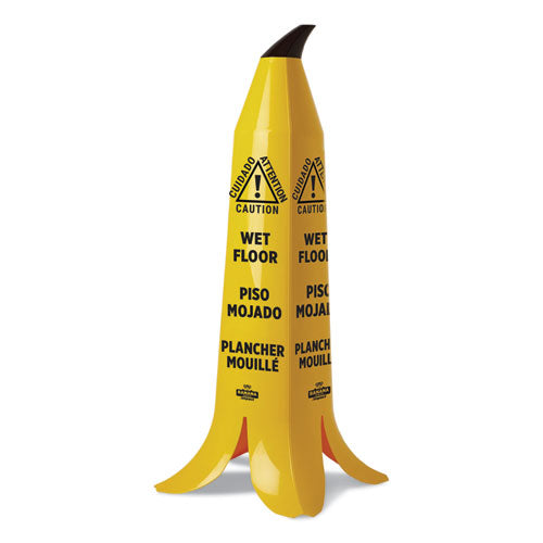 Impact® wholesale. Impact® Banana Wet Floor Cones, 14.25 X 14.25 X 36.75, Yellow-brown-black. HSD Wholesale: Janitorial Supplies, Breakroom Supplies, Office Supplies.