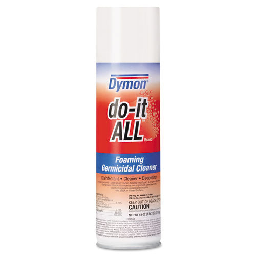 Dymon® wholesale. DYMON Do-it-all Germicidal Foaming Cleaner, 18 Oz Aerosol Spray, 12-carton. HSD Wholesale: Janitorial Supplies, Breakroom Supplies, Office Supplies.