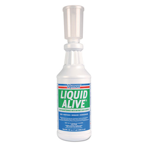 Dymon® wholesale. DYMON Liquid Alive Enzyme Producing Bacteria, 32 Oz. Bottle, 12-carton. HSD Wholesale: Janitorial Supplies, Breakroom Supplies, Office Supplies.