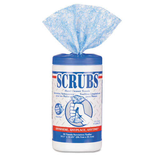 SCRUBS® wholesale. SCRUBS® Hand Cleaner Towels, 10 X 12, Blue-white, 30-canister. HSD Wholesale: Janitorial Supplies, Breakroom Supplies, Office Supplies.