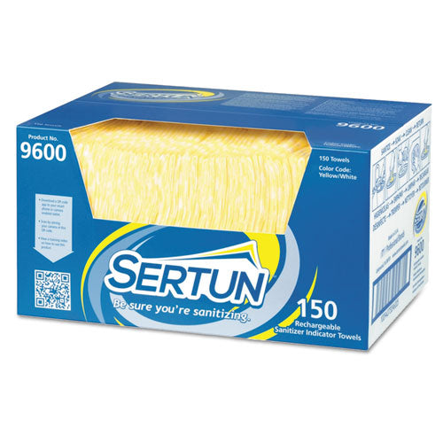 Sertun™ wholesale. Color-changing Rechargeable Sanitizer Towels, Yellow-white-blue, 13.5x18, 150-ct. HSD Wholesale: Janitorial Supplies, Breakroom Supplies, Office Supplies.