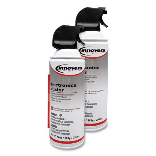 Innovera® wholesale. Compressed Air Duster Cleaner, 10 Oz Can, 2-pack. HSD Wholesale: Janitorial Supplies, Breakroom Supplies, Office Supplies.