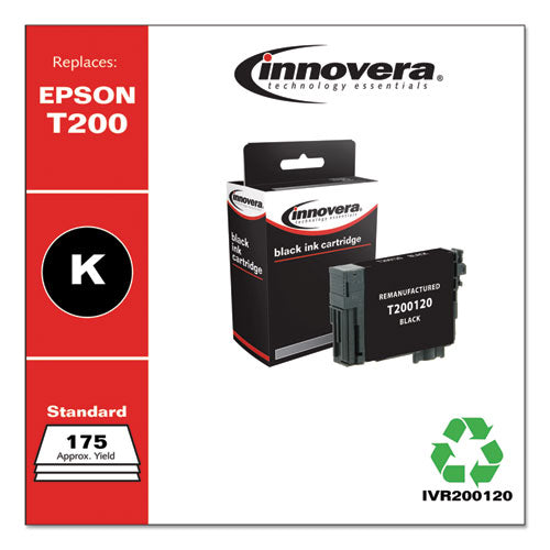 Innovera® wholesale. Remanufactured Black Ink, Replacement For Epson T200 (t200120), 175 Page-yield. HSD Wholesale: Janitorial Supplies, Breakroom Supplies, Office Supplies.