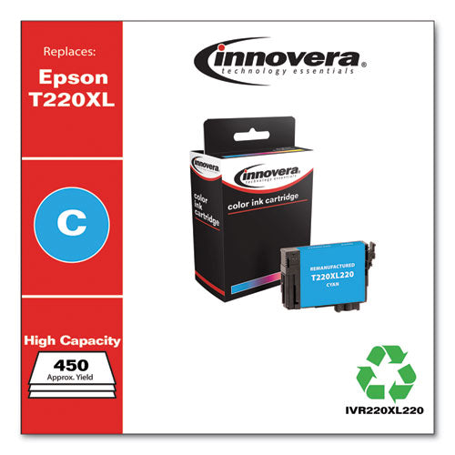 Innovera® wholesale. Remanufactured Cyan High-yield Ink, Replacement For Epson T220xl (t220xl220), 450 Page-yield. HSD Wholesale: Janitorial Supplies, Breakroom Supplies, Office Supplies.