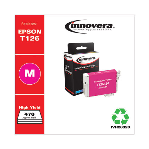 Innovera® wholesale. Remanufactured Magenta Ink, Replacement For Epson 126 (t126320), 470 Page-yield. HSD Wholesale: Janitorial Supplies, Breakroom Supplies, Office Supplies.