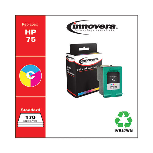 Innovera® wholesale. Remanufactured Tri-color Ink, Replacement For Hp 75 (cb337wn), 170 Page-yield. HSD Wholesale: Janitorial Supplies, Breakroom Supplies, Office Supplies.