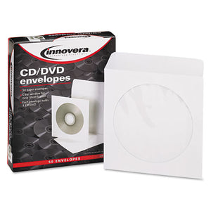 Innovera® wholesale. Cd-dvd Envelopes, Clear Window, White, 50-pack. HSD Wholesale: Janitorial Supplies, Breakroom Supplies, Office Supplies.