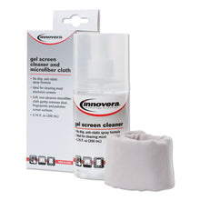 Load image into Gallery viewer, Innovera® wholesale. Anti-static Gel Screen Cleaner, With Gray Microfiber Cloth, 4 Oz Spray Bottle. HSD Wholesale: Janitorial Supplies, Breakroom Supplies, Office Supplies.