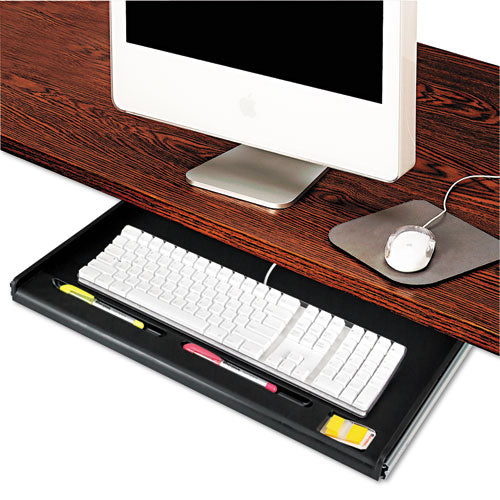 Innovera® wholesale. Standard Underdesk Keyboard Drawer, 21.38"w X 12.88"d, Black. HSD Wholesale: Janitorial Supplies, Breakroom Supplies, Office Supplies.