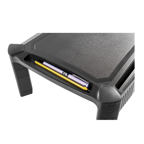 Innovera® wholesale. Large Monitor Stand With Cable Management And Drawer, 18.38" X 13.63" X 5", Black. HSD Wholesale: Janitorial Supplies, Breakroom Supplies, Office Supplies.