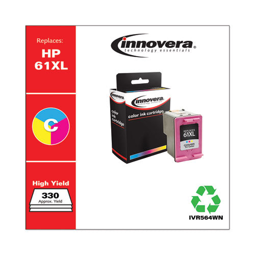 Innovera® wholesale. Remanufactured Tri-color High-yield Ink, Replacement For Hp 61xl (ch564wn), 330 Page-yield. HSD Wholesale: Janitorial Supplies, Breakroom Supplies, Office Supplies.