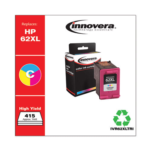 Innovera® wholesale. Remanufactured Tri-color High-yield Ink, Replacement For Hp 62xl (c2p07an), 415 Page-yield. HSD Wholesale: Janitorial Supplies, Breakroom Supplies, Office Supplies.