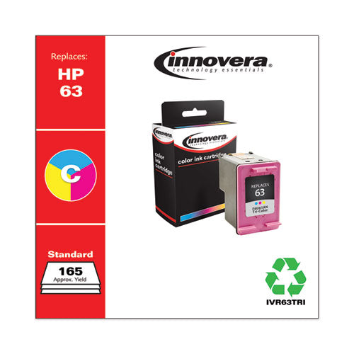 Innovera® wholesale. Remanufactured Tri-color Ink, Replacement For Hp 63 (f6u61an), 165 Page-yield. HSD Wholesale: Janitorial Supplies, Breakroom Supplies, Office Supplies.