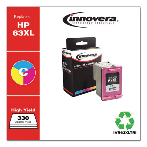 Innovera® wholesale. Remanufactured Tri-color High-yield Ink, Replacement For Hp 63xl (f6u63an), 330 Page-yield. HSD Wholesale: Janitorial Supplies, Breakroom Supplies, Office Supplies.