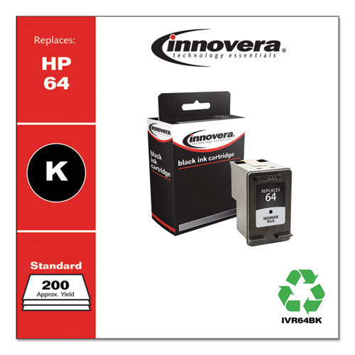 Innovera® wholesale. Remanufactured Black Ink, Replacement For Hp 64 (n9j90an), 200 Page-yield. HSD Wholesale: Janitorial Supplies, Breakroom Supplies, Office Supplies.